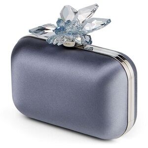 Like new JIMMY CHOO Cloud Satin Clutch Bag In Purple $3,995